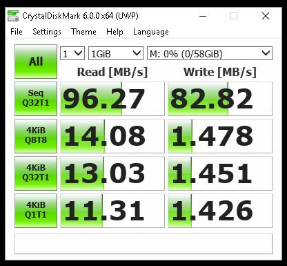 Kingston microSDXC - CrystalMark