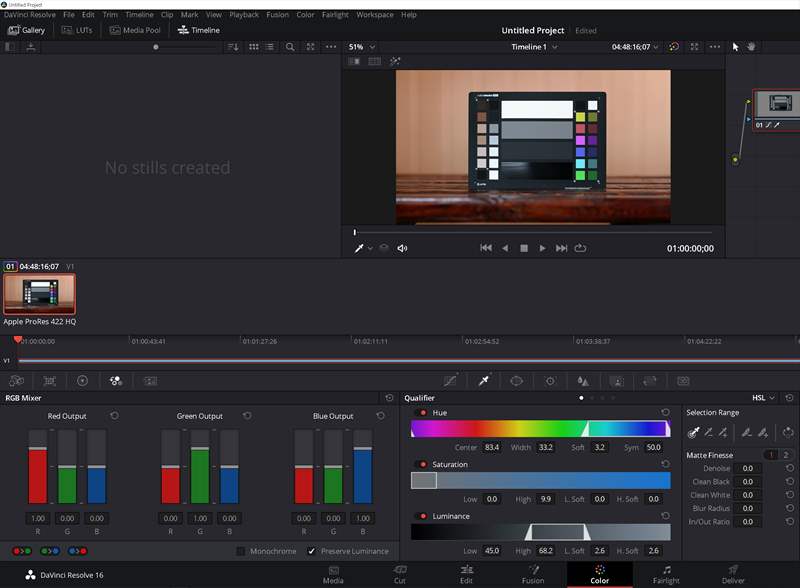 DaVinci Resolve - Color checker (1)