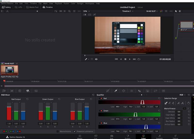 DaVinci Resolve - Color checker (2)