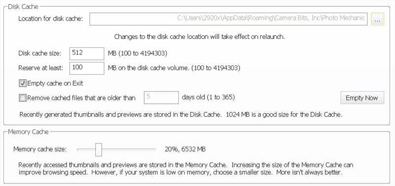 Memory Cache - Photo Mechanic 6